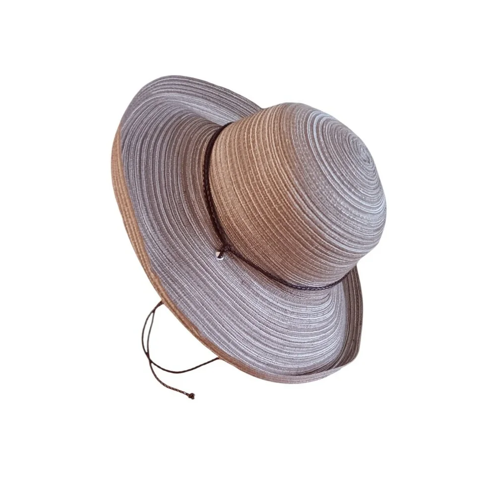 San Diego Hat Company Beige Wide Brim Sun Hat with Chin Cord
